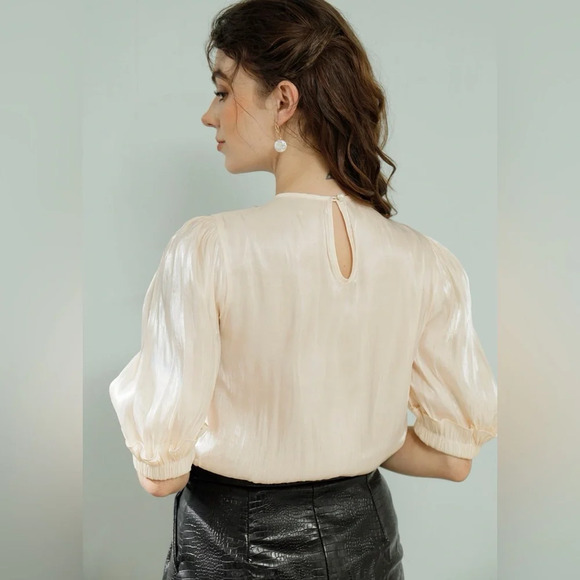 NWT Dear Jose Ivory Organza Blouse - Picture 14 of 14